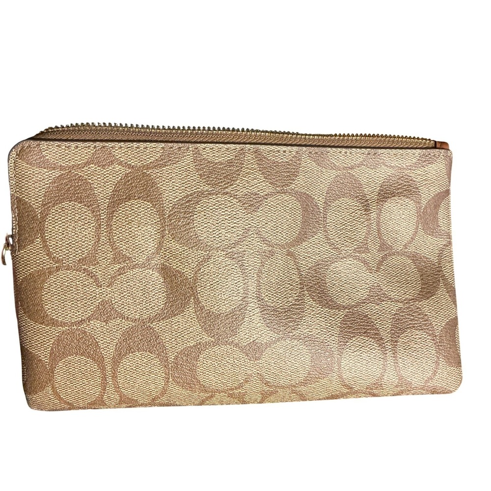Coach Dempsey Tote 22 Signature Canvas Varsity Stripe Patch C5794 Brown Multi - Picture 10 of 13